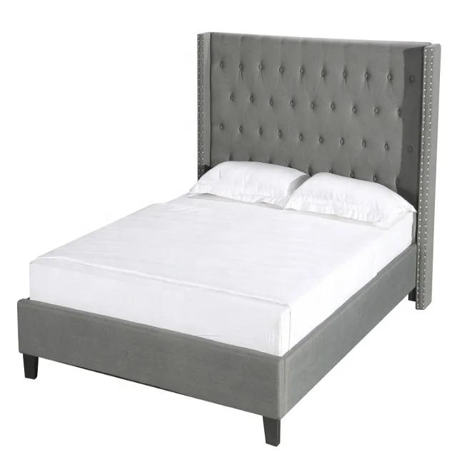 Gas Lift Charcoal Linen Upholstered Bed Frame Luxury Bedroom Set Furniture King Size Tufted Bed Frame Buy Full Bed Tufted Bed Full Bed Frame Product