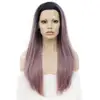 dark roots ash pink synthetic cosplay wigs