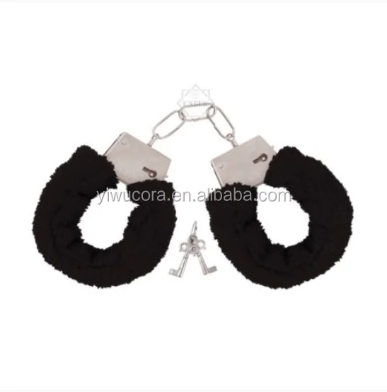 handcuffs fluffy fur metal black pink red fancy dress hen night