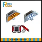 6 LED double sides reflectors Solar road studs flashing light with nails