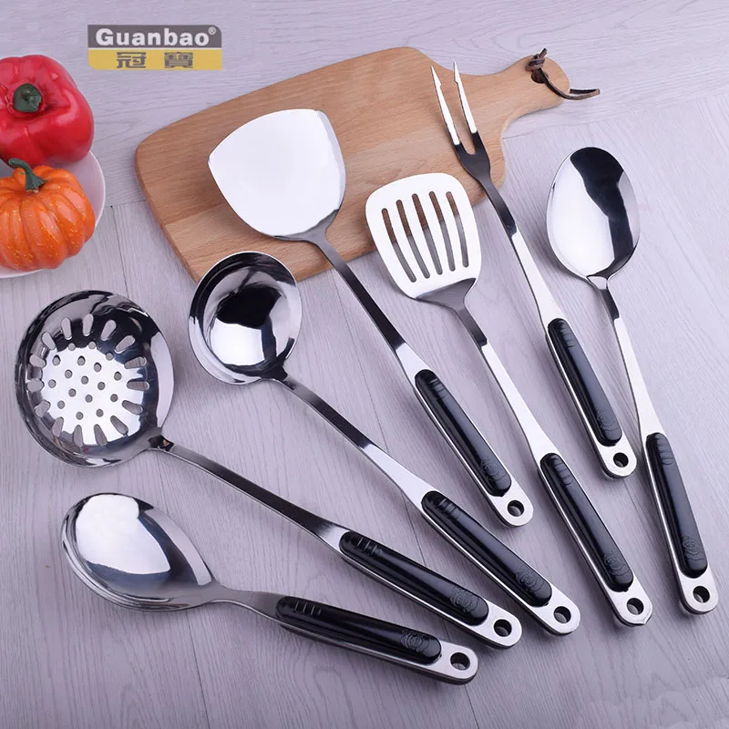 Hot Sale Food Grade Bakelite Kitchenware 7 Pcs Set Stainless Steel Kitchen Utensil Set cookware, Silver
Hot Sale Food Grade Bakelite Kitchenware 7 Pcs Set Stainless Steel Kitchen Utensil Set cookware, Silver