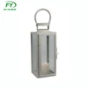 Factory Supply Wedding Party Home Decoration Floor White Metal Lantern With Glass