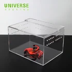UNIVERSE Customized Small transparency Pet Cage Mini Plastic Animal Pet Insects Reptiles Terrarium Clear Acrylic Box