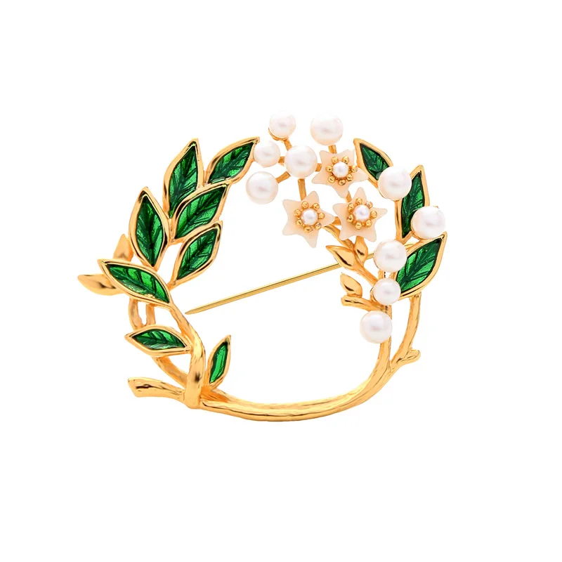 mt0014 Green Enamel Leaf Pearl Flowers Diamond Real Gold Plated Brooch For Women 2021
mt0014 Green Enamel Leaf Pearl Flowers Diamond Real Gold Plated Brooch For Women 2021