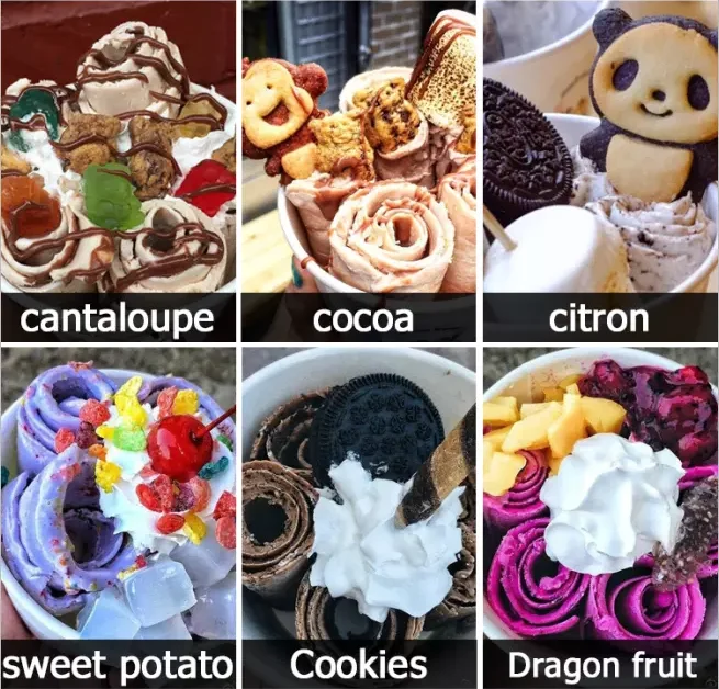 Mobile Fried Ice Cream Machine Rolling Rolls stir fry ice cream roll machine
