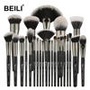 BEILI Pro 25 Pcs Black Makeup Brushes Tools Set Kits Cosmetic Soft Foundation Powder Liner Box Packing Private Label SET-8-25