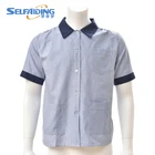 Uniform Blue Stripe Short Sleeve Nurse Tunics / Medical Blouses