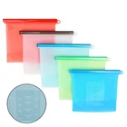 Storage Bag Benhaida 1000ml 1500ml Ziplock Leakproof Kitchen Silicone Food Storage Bag Reusable