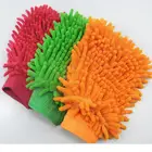 Microfiber car wash mitt car wash glove cleaning cloth with paper package
