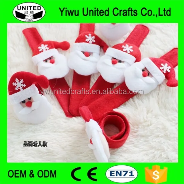 promotion gifts christmas kids plush slap bracelet