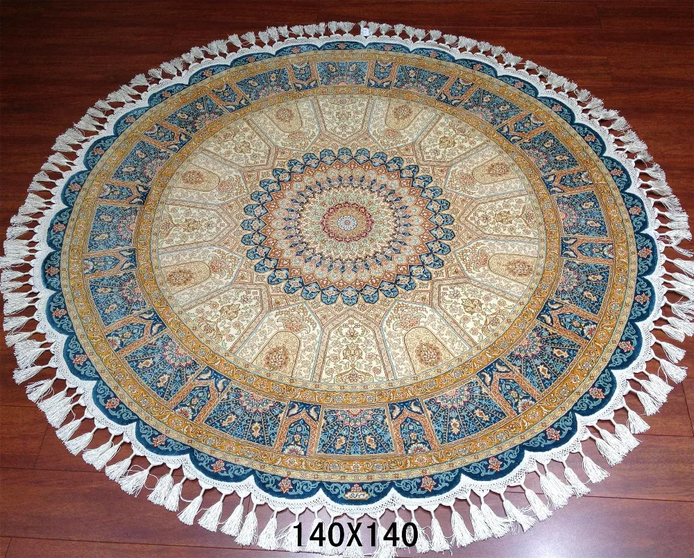 Blue 100 Silk Handmade Carpets Egypt Used Persian Rugs For Sale