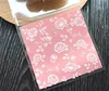 1500pcs/pack pink rose plastic cookie packaging 10x10cm cupcake wrapper bags self adhesive bags