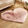 Long Wool Carpet Living Room Carpet Bedroom Rug Love Heart Shape Rugs Super Soft Faux Sheepskin Area Rug