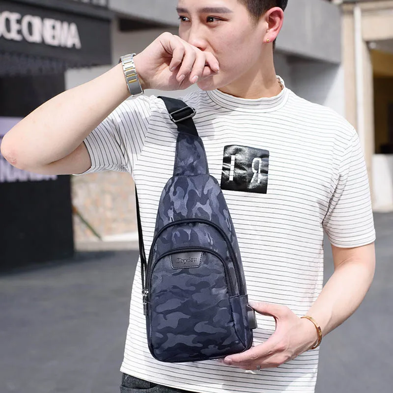 Anti Theft Backpack Men USB Rechargeable Polyester Chest Bag Casual Boy Single Shoulder Teenager Bags Sac A Dos Homme BP0207 (14)