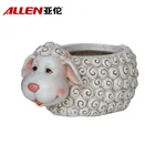 Personalized outdoor decoration polyresin cartoon animal shaped sheep garden flower planter pot