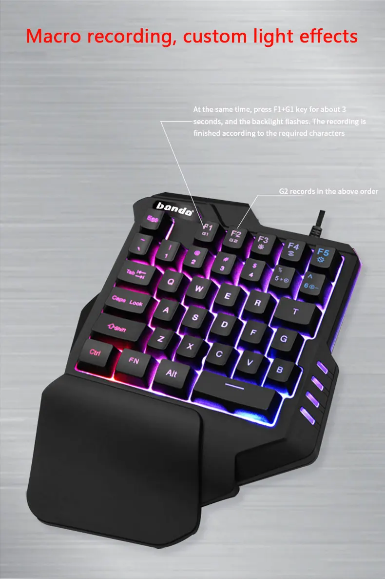 OEM custom notebook pc computer accessories 2.4g wired mini USB hand gaming keyboard touchpad gaming keyboard