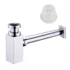 Brass Round Bottle P Trap tube, Basin Sink Waste Trap Drain Tube Kit Adjustable Height Chrome (chromium)