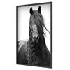 Abstract Animal Oil Painting black horse Canvas 3D Wall Art