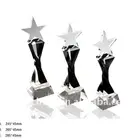Unique Design Crystal Glass Award Cup with Star Top