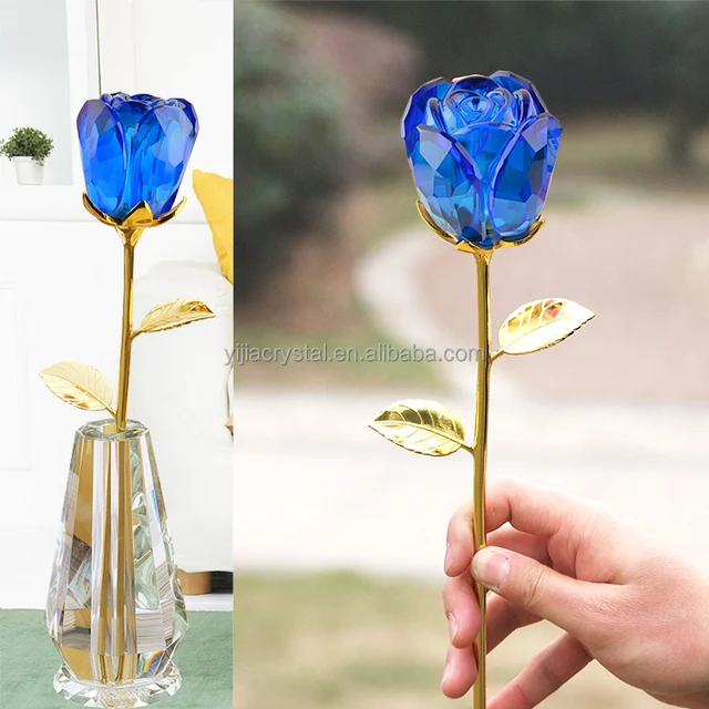 wedding decoration crystal rose flower for lovers birthday gift