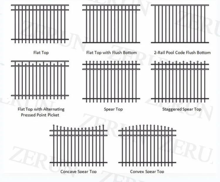 2018 New Design Cheap Wrought Iron powder coated Picket Fence Panel