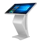 32 inch Floor Standing Touch Screen Kiosk I3 / I5 / I7 LCD With K Shape Metal Stand Indoor Advertising Machine