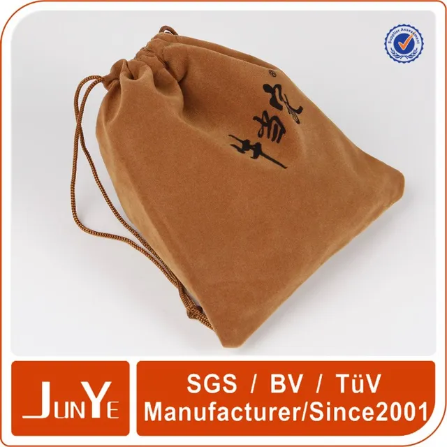 microfiber velour drawstring pouch cotton cloth drawstring gift