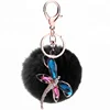 cute Bag pendant insects key plush wool ball keychain mobile phone pendant