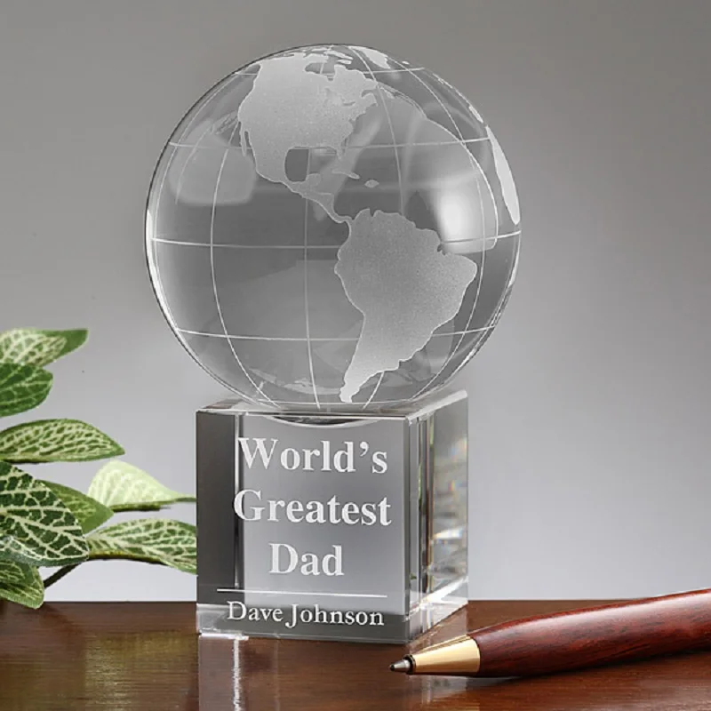 k9 crystal globe personalized clear earth crystal ball with base
