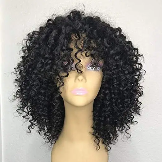 150 Density Lace Front Human Hair Wigs With Bangs Deep Curly Mongolian kinky curly Hair Lace frontal Wigs For Women
150 Density Lace Front Human Hair Wigs With Bangs Deep Curly Mongolian kinky curly Hair Lace frontal Wigs For Women