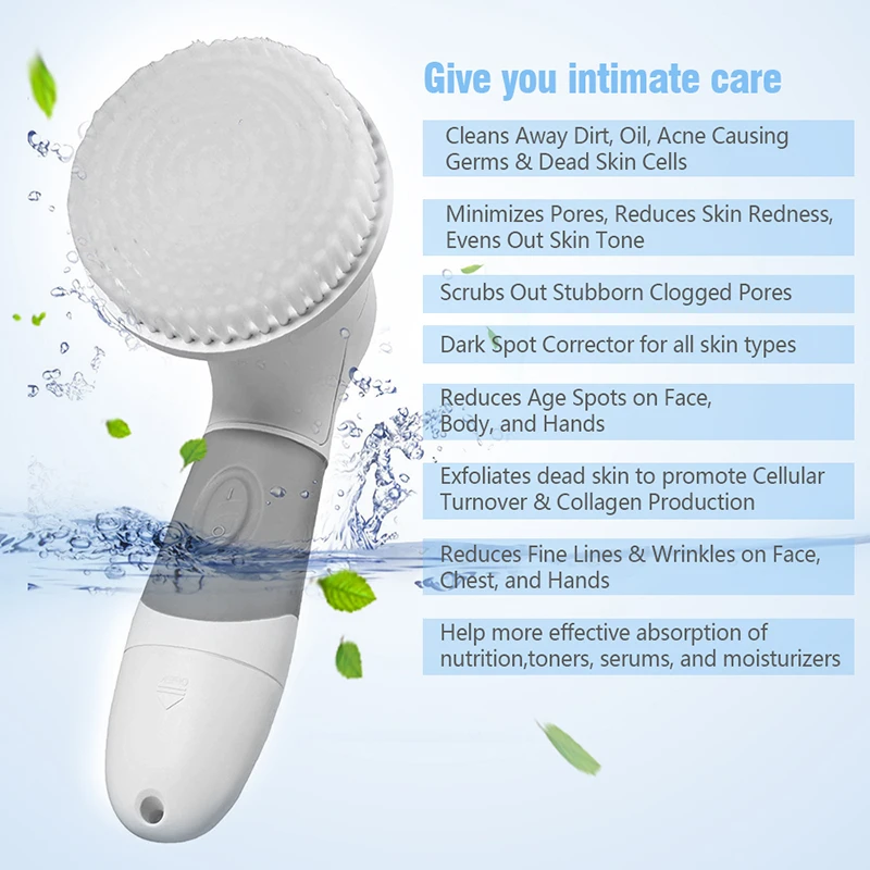 Battery Operated Facial Cleansing Brush 4 In 1 Set Microdermabrasion Face Brush Machine Deep