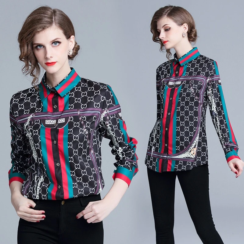 European and American Autumn Women Fashion Long Sleeve Color Block Hot Sale In Stock Printing Shirt, Options
European and American Autumn Women Fashion Long Sleeve Color Block Hot Sale In Stock Printing Shirt, Options