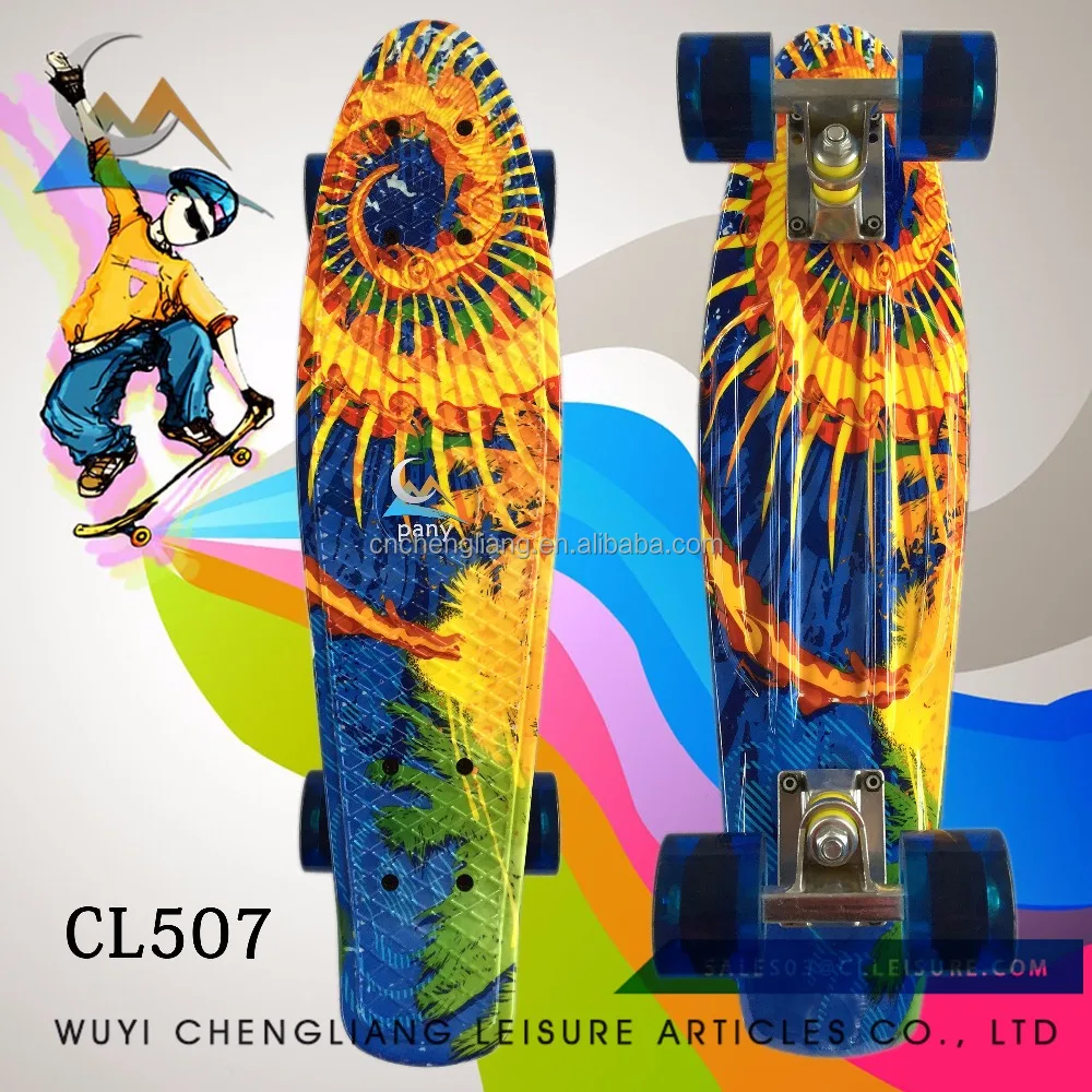 22 inch durable kid plastic fish skateboard skateboard
