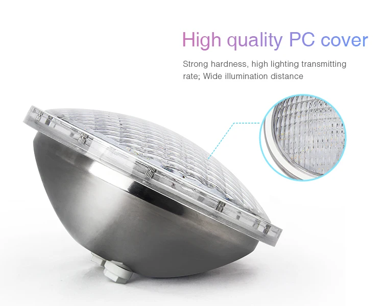 LoRa PAR56 underwater lamp RGB+CCT wireless remote control underwater swimming Pool light stainless steel IP68 DMX control - ANKUX.COM