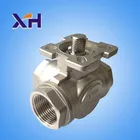 2015 Casting ball valve DN15 3 way high platform thread ball valve