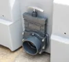 Portable port potty with valve, mobile plastic toilet no need suction truck