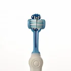Professional Pet Products Supplies Oem Custom Triple-tip Pet Toothbrush Three Headed Cat Dog Toothbrush