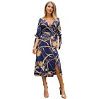 Casual trendy fashion custom sexy women clothing wholesale cardigan side split maxi wrap dress