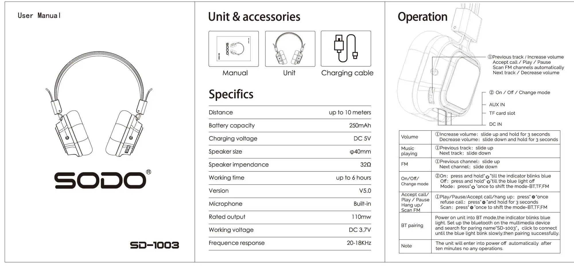 SODO 2019 The Newest Headset BT V5.0 SD-1003 - ANKUX.COM