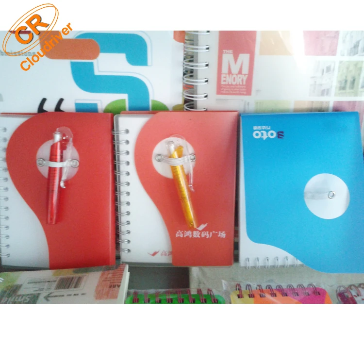 Wholesale Advertising Cheap PP Wire-o Notebook With Pen