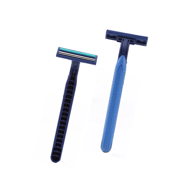 

R211 Rubber Handle Disposable Razor Twin Blade Men Shaver With Lubricant Strip, Customized