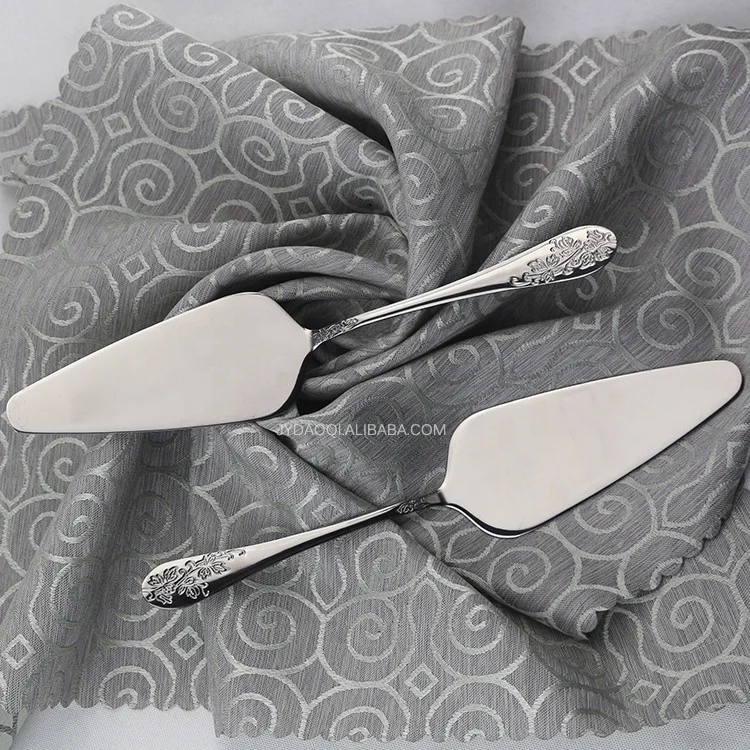 Fancy design wedding cake shovel and cake knife sets with customized laser logo, Silver,gold,rose gold,black
Fancy design wedding cake shovel and cake knife sets with customized laser logo, Silver,gold,rose gold,black
