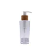 transparent flat shoulder spray pump plastic bottle for shampoo 100ml 150ml 200ml 250ml 300ml 350ml 400ml custom shampoo bottle
