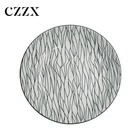 8.25" modern abstract style full printing plate with black and white color