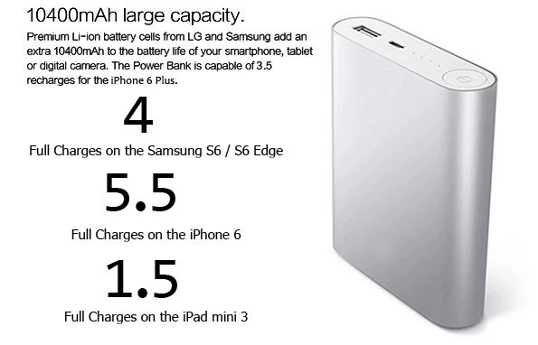High capacity 10400mah power bank 10400 mah portable slim mi powerbank charger for iphone x xs xr - ANKUX.COM