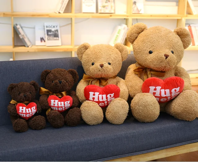 2017 new design custom red heart hug bear plush teddy bear plush