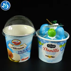 to go paper ice cream cup/yogurt cup with icecream spoon and