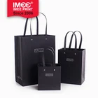 IMEE Custom Offiset Printing Handle Elegance Coated Paper Black Gift Bags