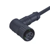 NMEA M12 Female Molded Cable Right Angled Fix Screw Waterproof Electrical Connectors with 4/5/8Pins