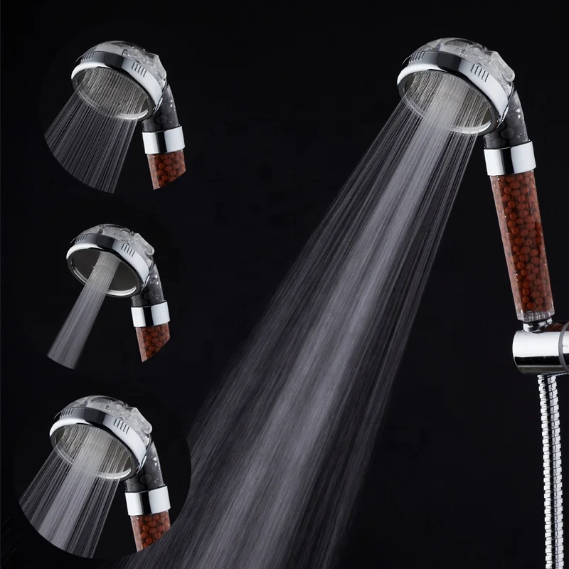 C-238-1 pc transparent 3 functions negative ion filtration eco spa shower head